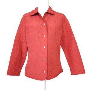 Lemon Grass Quilted Jacket M Terracotta Artsy Boho Snap Front Soft